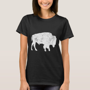 T-shirt Chemise de l'amant d'animaux de bison rétro de buf