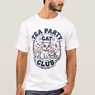 T-shirt Chemise de l'amant de chat de thé Party - Chat de 
