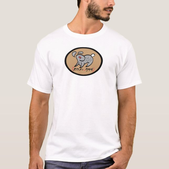 T-shirt Chemise de lapin de caféine - petit logo (Devant)