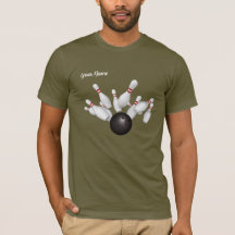 Chemise de l'équipe de bowling foncé avec des noms