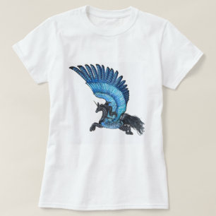 T-shirt Chemise de licorne à ailes par bleu sans la