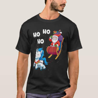 T-shirt Chemise de licorne de Noël Magique Xmas Père Noël 