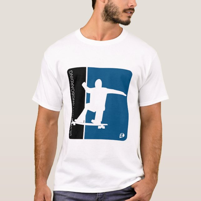 T-shirt Chemise de Longboarding de poisson d'argent (Devant)