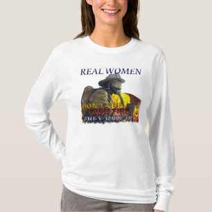 T-shirt Chemise de Longsleeve de sapeur-pompier de femmes