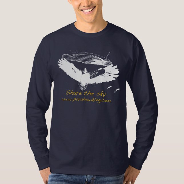 T-shirt Chemise de Longsleeve des hommes - bleu (Devant)