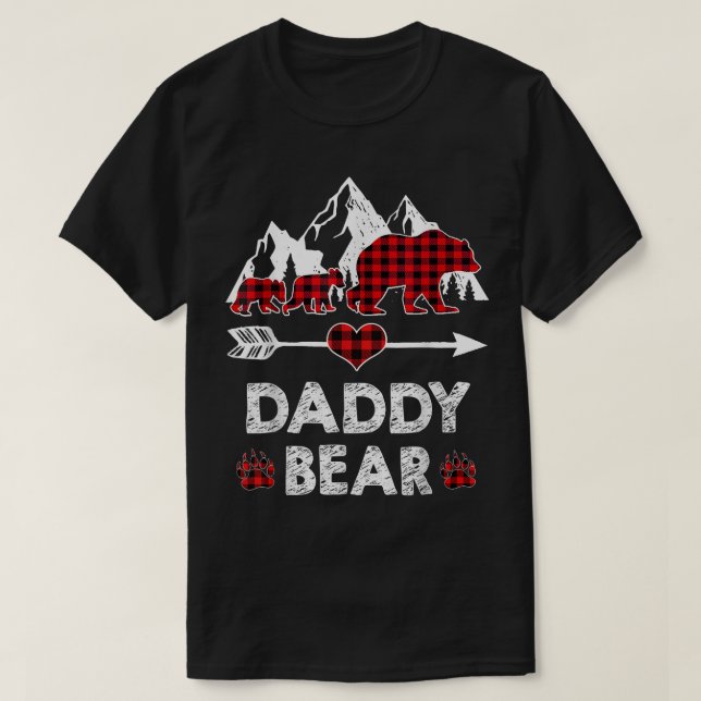 T-shirt Chemise de l'ours papa, Buffle rouge a plu l'ours  (Design devant)