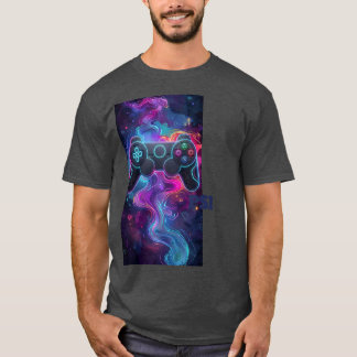 T-shirt Chemise de manette de jeu d'espace abstrait vibran