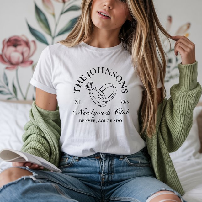 T-shirt Chemise de mariage personnalisée, Chemise assortie (newlyweds club shirt, honeymoon shirts for couples, custom newlywed tees, bride and groom shirts,)