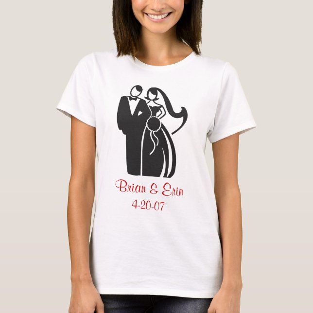 T-shirt Chemise de mariée et de chambre (Devant)