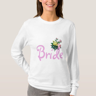 T-shirt Chemise de mariée vintage rose et jaune rose.