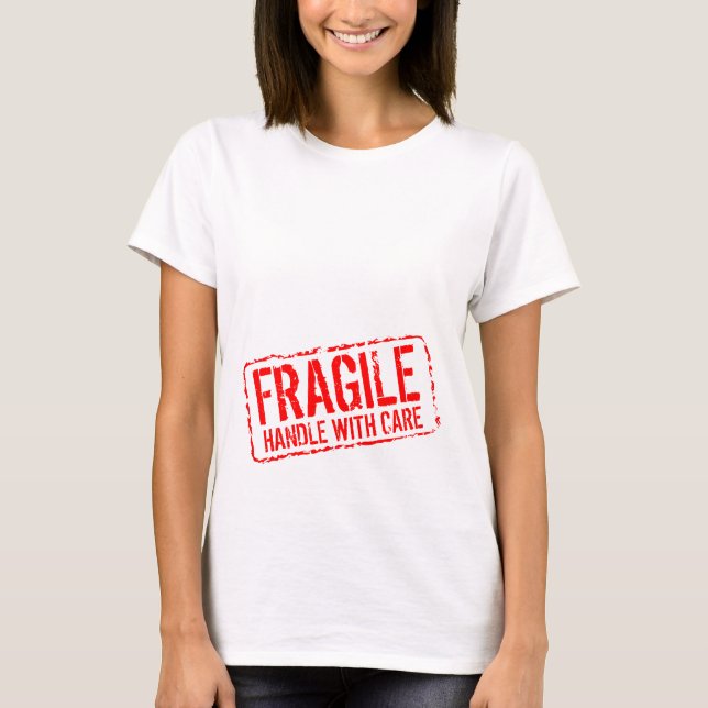 T-shirt Chemise de maternité amusante | Poignée fragile av (Devant)
