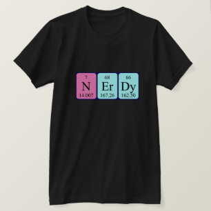 T-shirt Chemise de mot de table périodique Nerdy