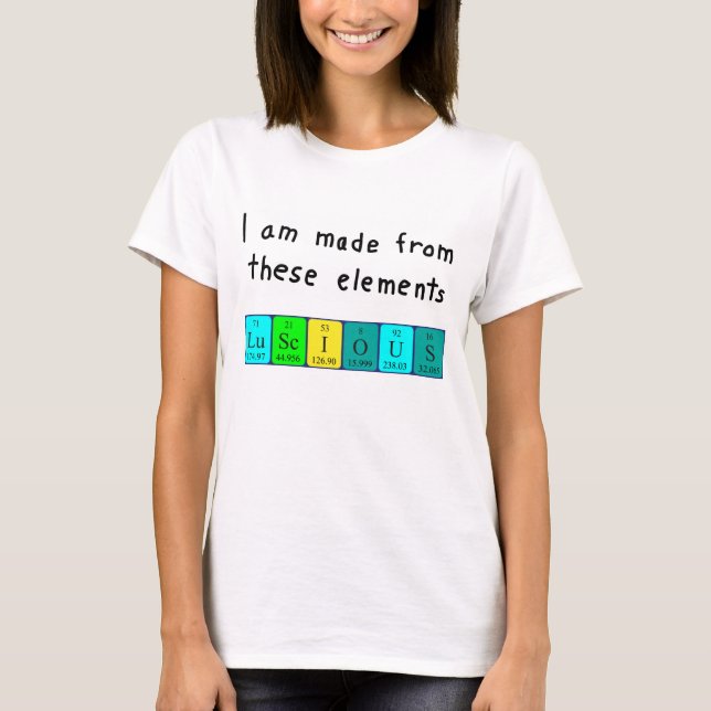 T-shirt Chemise de mot périodique lusicale de table (Devant)