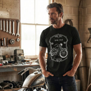 T-shirt Chemise de moto pour papa motard avec nom personna