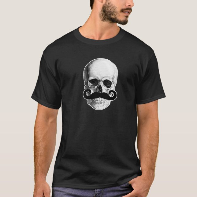 T-shirt Chemise de moustache de crâne (Devant)