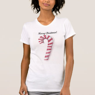 T-shirt Chemise de Noël à l'aquarelle avec un bonbon à la