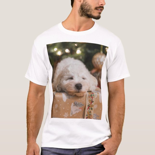 T-shirt Chemise de Noël avec jolie conception Chien (Devant)