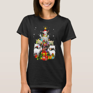 T-shirt Chemise de Noël de chèvre Chapeau de lumières d'ar
