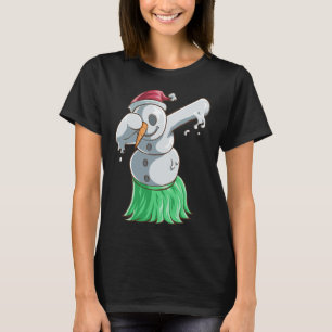 T-shirt Chemise de Noël en Juillet Snowman Dabbing Hawaïen