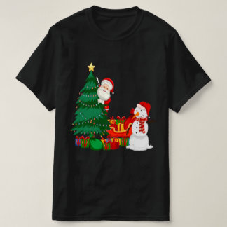 T-shirt Chemise de Noël Joyeux et lumières de Noël brillan