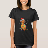 Chemise de Noël pour femmes chiens teckel arbre No