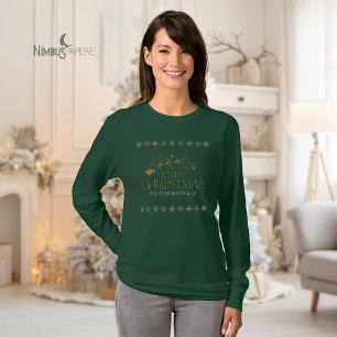T-shirt Chemise de Noël pour femmes Flocon de neige vert