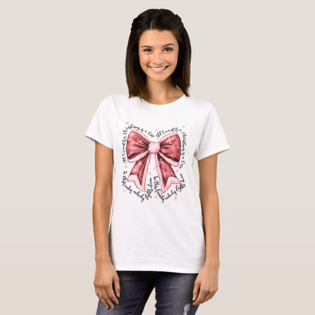 T-shirt Chemise de Noël Soin contre le cancer utérin (Devant entier)