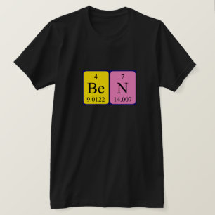 T-shirt Chemise de nom de table Ben périodique