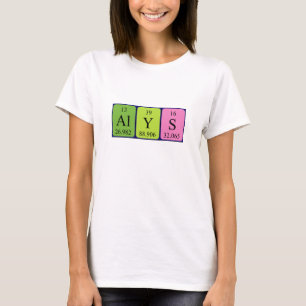 T-shirt Chemise de nom de table périodique Alys