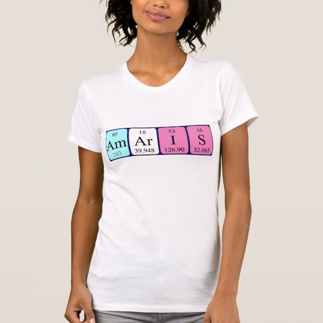T-shirt Chemise de nom de table périodique Amaris (Devant)