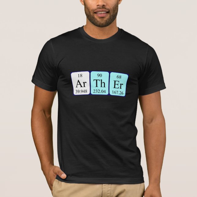 T-shirt Chemise de nom de table périodique Arther (Devant)