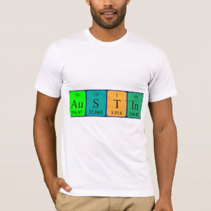 T-shirt Chemise de nom de table périodique Austin