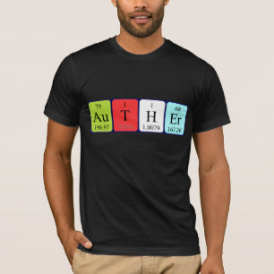 T-shirt Chemise de nom de table périodique Auther