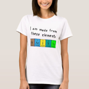 T-shirt Chemise de nom de table périodique Barista