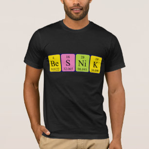 T-shirt Chemise de nom de table périodique Besnik