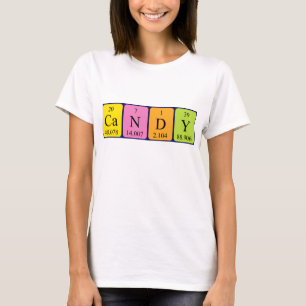T-shirt Chemise de nom de table périodique Candy