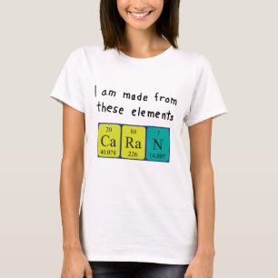 T-shirt Chemise de nom de table périodique Caran