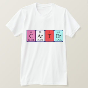 T-shirt Chemise de nom de table périodique Carter
