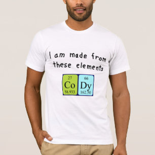 T-shirt Chemise de nom de table périodique Cody