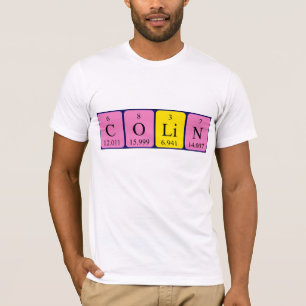 T-shirt Chemise de nom de table périodique Colin