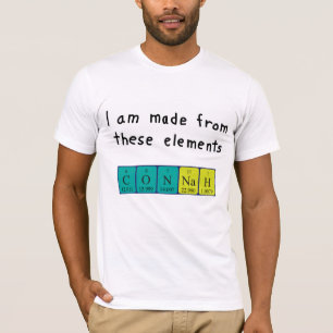 T-shirt Chemise de nom de table périodique Connah