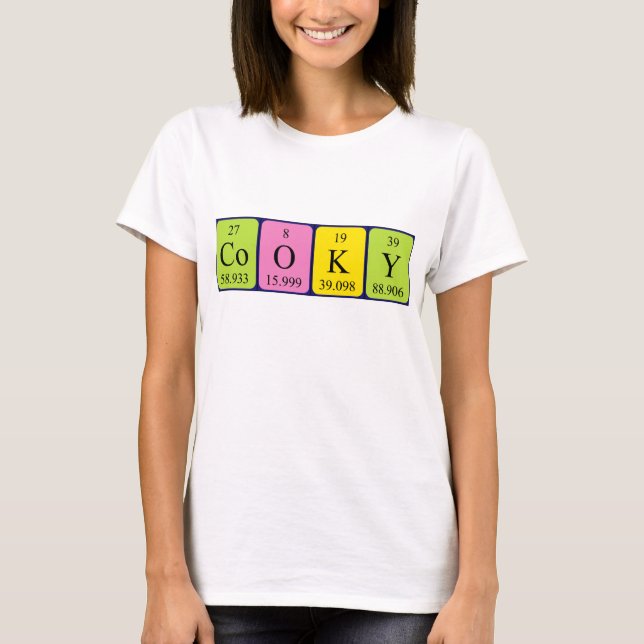 T-shirt Chemise de nom de table périodique Cooky (Devant)