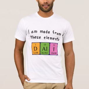 T-shirt Chemise de nom de table périodique Dali