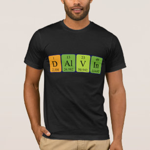 T-shirt Chemise de nom de table périodique Dalvin