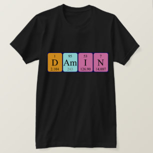 T-shirt Chemise de nom de table périodique Damin