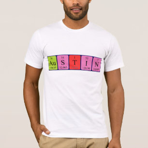 T-shirt Chemise de nom de table périodique d'Austin