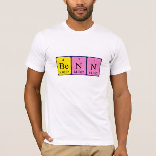 T-shirt Chemise de nom de table périodique de Benn