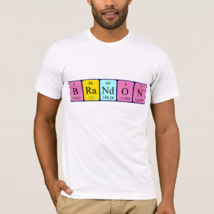 T-shirt Chemise de nom de table périodique de Brandon
