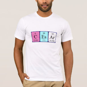 T-shirt Chemise de nom de table périodique de Cesar