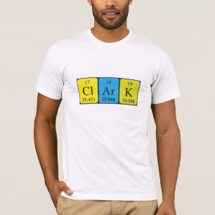 T-shirt Chemise de nom de table périodique de Clark